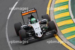 Nico Hulkenberg (GER) Sahara Force India F1 VJM09. 19.03.2016. Formula 1 World Championship, Rd 1, Australian Grand Prix, Albert Park, Melbourne, Australia, Qualifying Day.