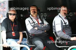 (L to R): Gene Haas (USA) Haas Automotion President; Guenther Steiner (ITA) Haas F1 Team Prinicipal and Dave O'Neill (GBR) Haas F1 Team Team Manager. 19.03.2016. Formula 1 World Championship, Rd 1, Australian Grand Prix, Albert Park, Melbourne, Australia, Qualifying Day.