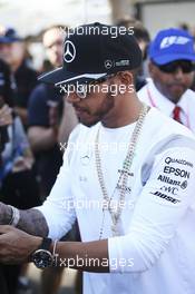 Lewis Hamilton (GBR) Mercedes AMG F1. 17.03.2016. Formula 1 World Championship, Rd 1, Australian Grand Prix, Albert Park, Melbourne, Australia, Preparation Day.