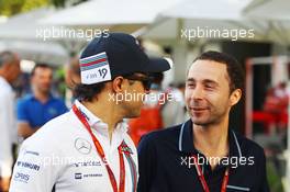 (L to R): Felipe Massa (BRA) Williams with Nicolas Todt (FRA) Driver Manager. 17.03.2016. Formula 1 World Championship, Rd 1, Australian Grand Prix, Albert Park, Melbourne, Australia, Preparation Day.