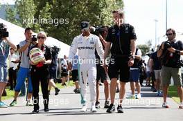 Lewis Hamilton (GBR) Mercedes AMG F1. 17.03.2016. Formula 1 World Championship, Rd 1, Australian Grand Prix, Albert Park, Melbourne, Australia, Preparation Day.