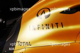 Renault Sport F1 Team RS16 - Infiniti branding. 17.03.2016. Formula 1 World Championship, Rd 1, Australian Grand Prix, Albert Park, Melbourne, Australia, Preparation Day.
