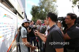 Sergio Perez (MEX), Sahara Force India  17.03.2016. Formula 1 World Championship, Rd 1, Australian Grand Prix, Albert Park, Melbourne, Australia, Preparation Day.