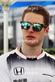 Stoffel Vandoorne (BEL) McLaren Test and Reserve Driver. 17.03.2016. Formula 1 World Championship, Rd 1, Australian Grand Prix, Albert Park, Melbourne, Australia, Preparation Day.