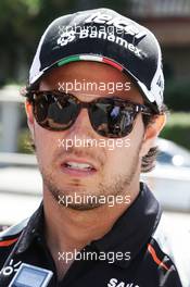 Sergio Perez (MEX) Sahara Force India F1 visits Luna Park. 15.03.2016. Formula 1 World Championship, Rd 1, Australian Grand Prix, Albert Park, Melbourne, Australia, Preparation Day.