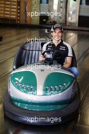 Sergio Perez (MEX) Sahara Force India F1 visits Luna Park. 15.03.2016. Formula 1 World Championship, Rd 1, Australian Grand Prix, Albert Park, Melbourne, Australia, Preparation Day.