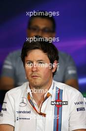 Rob Smedley (GBR) Williams Head of Vehicle Performance in the FIA Press Conference. 01.07.2016. Formula 1 World Championship, Rd 9, Austrian Grand Prix, Spielberg, Austria, Practice Day.