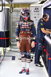 Max Verstappen (NLD) Red Bull Racing in Lederhosen race suit. 01.07.2016. Formula 1 World Championship, Rd 9, Austrian Grand Prix, Spielberg, Austria, Practice Day.