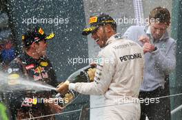 Race winner Lewis Hamilton (GBR) Mercedes AMG F1 celebrates on the podium. 03.07.2016. Formula 1 World Championship, Rd 9, Austrian Grand Prix, Spielberg, Austria, Race Day.