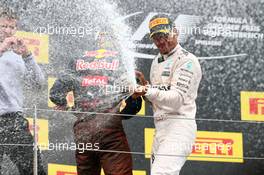 Race winner Lewis Hamilton (GBR) Mercedes AMG F1 celebrates on the podium. 03.07.2016. Formula 1 World Championship, Rd 9, Austrian Grand Prix, Spielberg, Austria, Race Day.