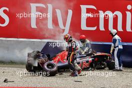 Daniil Kvyat (RUS) Scuderia Toro Rosso STR11 crashed in qualifying. 02.07.2016. Formula 1 World Championship, Rd 9, Austrian Grand Prix, Spielberg, Austria, Qualifying Day.
