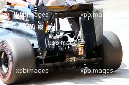 Jenson Button (GBR) McLaren MP4-31 rear wing and rear diffuser detail. 02.07.2016. Formula 1 World Championship, Rd 9, Austrian Grand Prix, Spielberg, Austria, Qualifying Day.
