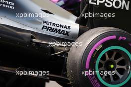 A broken rear suspension on the Mercedes AMG F1 W07 Hybrid of Nico Rosberg (GER) after he crashed in the third practice session. 02.07.2016. Formula 1 World Championship, Rd 9, Austrian Grand Prix, Spielberg, Austria, Qualifying Day.