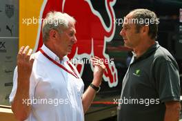 (L to R): Dr Helmut Marko (AUT) Red Bull Motorsport Consultant with Gerhard Berger (AUT). 02.07.2016. Formula 1 World Championship, Rd 9, Austrian Grand Prix, Spielberg, Austria, Qualifying Day.