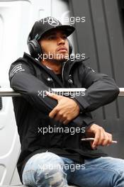 Lewis Hamilton (GBR) Mercedes AMG F1 on the drivers parade. 03.07.2016. Formula 1 World Championship, Rd 9, Austrian Grand Prix, Spielberg, Austria, Race Day.