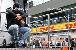 Lewis Hamilton (GBR) Mercedes AMG F1 on the drivers parade. 03.07.2016. Formula 1 World Championship, Rd 9, Austrian Grand Prix, Spielberg, Austria, Race Day.