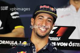 Daniel Ricciardo (AUS) Red Bull Racing in the FIA Press Conference. 30.06.2016. Formula 1 World Championship, Rd 9, Austrian Grand Prix, Spielberg, Austria, Preparation Day.