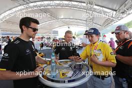 Jolyon Palmer (GBR), Renault Sport F1 Team and Kevin Magnussen (DEN), Renault Sport F1 Team  30.06.2016. Formula 1 World Championship, Rd 9, Austrian Grand Prix, Spielberg, Austria, Preparation Day.