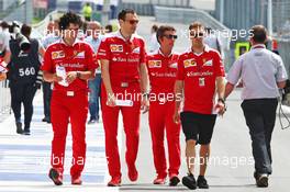 Sebastian Vettel (GER) Ferrari walks the circuit with the team. 30.06.2016. Formula 1 World Championship, Rd 9, Austrian Grand Prix, Spielberg, Austria, Preparation Day.