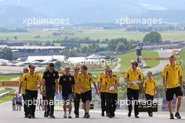 Esteban Ocon (FRA), Third Driver, Renault Sport F1 Team and Kevin Magnussen (DEN), Renault Sport F1 Team  30.06.2016. Formula 1 World Championship, Rd 9, Austrian Grand Prix, Spielberg, Austria, Preparation Day.