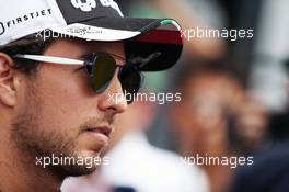 Sergio Perez (MEX) Sahara Force India F1 with the media. 30.06.2016. Formula 1 World Championship, Rd 9, Austrian Grand Prix, Spielberg, Austria, Preparation Day.