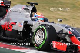 Romain Grosjean (FRA) Haas F1 Team VF-16. 22.02.2016. Formula One Testing, Day One, Barcelona, Spain. Monday.