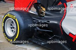 Haas VF-16 rear suspension and floor detail. 22.02.2016. Formula One Testing, Day One, Barcelona, Spain. Monday.