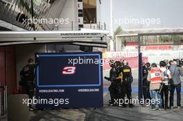 Red Bull Racing screens in the pits. 22.02.2016. Formula One Testing, Day One, Barcelona, Spain. Monday.
