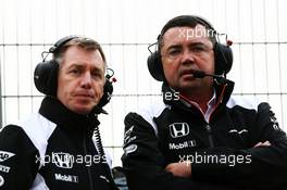 Eric Boullier (FRA) McLaren Racing Director (Right). 22.02.2016. Formula One Testing, Day One, Barcelona, Spain. Monday.