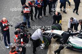 Lewis Hamilton (GBR) Mercedes AMG F1 W07 Hybrid. 22.02.2016. Formula One Testing, Day One, Barcelona, Spain. Monday.