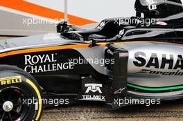 Sahara Force India F1 VJM09 detail. 22.02.2016. Formula One Testing, Day One, Barcelona, Spain. Monday.