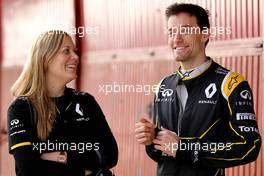 Aurelie Donzelot (FRA), Renault Sport F1 Team and Jolyon Palmer (GBR), Renault Sport F1 Team  22.02.2016. Formula One Testing, Day One, Barcelona, Spain. Monday.