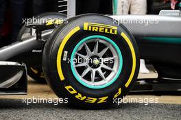 Mercedes AMG F1 W07 Hybrid wheel detail. 22.02.2016. Formula One Testing, Day One, Barcelona, Spain. Monday.