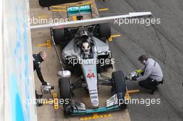 Lewis Hamilton (GBR) Mercedes AMG F1 W07 Hybrid. 22.02.2016. Formula One Testing, Day One, Barcelona, Spain. Monday.