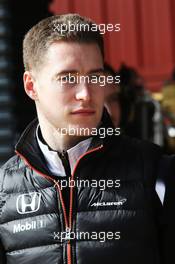 Stoffel Vandoorne (BEL) McLaren Test and Reserve Driver. 22.02.2016. Formula One Testing, Day One, Barcelona, Spain. Monday.