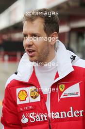 Sebastian Vettel (GER) Ferrari. 22.02.2016. Formula One Testing, Day One, Barcelona, Spain. Monday.