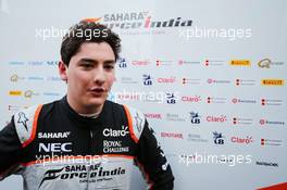 Alfonso Celis Jr (MEX) Sahara Force India F1 Development Driver with the media. 22.02.2016. Formula One Testing, Day One, Barcelona, Spain. Monday.