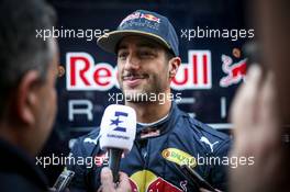 Daniel Ricciardo (AUS) Red Bull Racing with the media. 22.02.2016. Formula One Testing, Day One, Barcelona, Spain. Monday.