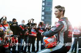 Romain Grosjean (FRA) Haas F1 Team at the Haas VF-16 unveiling. 22.02.2016. Formula One Testing, Day One, Barcelona, Spain. Monday.