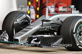 Lewis Hamilton (GBR) Mercedes AMG F1 W07 Hybrid - front wing detail. 25.02.2016. Formula One Testing, Day Four, Barcelona, Spain. Thursday.