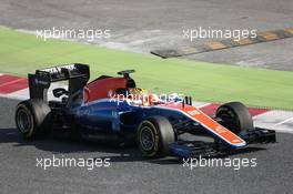 Rio Haryanto (IDN) Manor Racing MRT05. 25.02.2016. Formula One Testing, Day Four, Barcelona, Spain. Thursday.