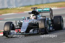 Lewis Hamilton (GBR) Mercedes AMG F1 W07 Hybrid. 25.02.2016. Formula One Testing, Day Four, Barcelona, Spain. Thursday.