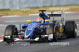 Felipe Nasr (BRA) Sauber C34. 25.02.2016. Formula One Testing, Day Four, Barcelona, Spain. Thursday.