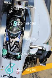 Nico Rosberg (GER) Mercedes AMG F1 W07 Hybrid - sidepod detail. 23.02.2016. Formula One Testing, Day Two, Barcelona, Spain. Tuesday.