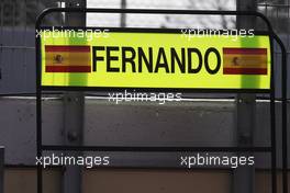 Pit board for Fernando Alonso (ESP) McLaren. 23.02.2016. Formula One Testing, Day Two, Barcelona, Spain. Tuesday.