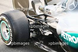 Nico Rosberg (GER) Mercedes AMG F1 W07 Hybrid - rear suspension detail. 23.02.2016. Formula One Testing, Day Two, Barcelona, Spain. Tuesday.