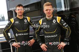 (L to R): Jolyon Palmer (GBR) Renault Sport F1 Team with team mate Kevin Magnussen (DEN) Renault Sport F1 Team. 23.02.2016. Formula One Testing, Day Two, Barcelona, Spain. Tuesday.
