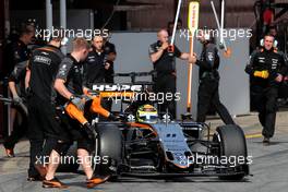 Sergio Perez (MEX), Sahara Force India  23.02.2016. Formula One Testing, Day Two, Barcelona, Spain. Tuesday.