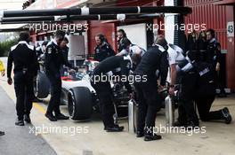 Jenson Button (GBR) McLaren MP4-31 In the pits. 24.02.2016. Formula One Testing, Day Three, Barcelona, Spain. Wednesday.