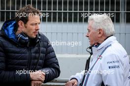 (L to R): Alex Wurz (AUT) Williams Driver Mentor / GPDA Chairman with Pat Symonds (GBR) Williams Chief Technical Officer. 24.02.2016. Formula One Testing, Day Three, Barcelona, Spain. Wednesday.